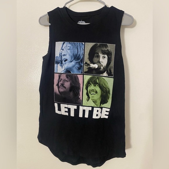 Graphic Beatles band tank top, size small, black with multicolor design. - Picture 1 of 3
